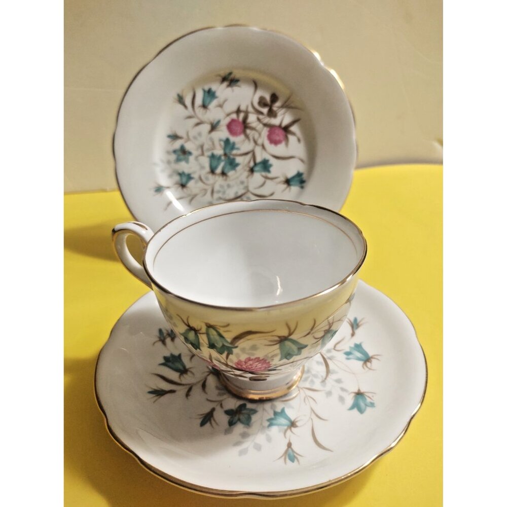 Royal Standard Tea Trio Cup, Saucer and Bread Plate "Cloverbel" Pattern